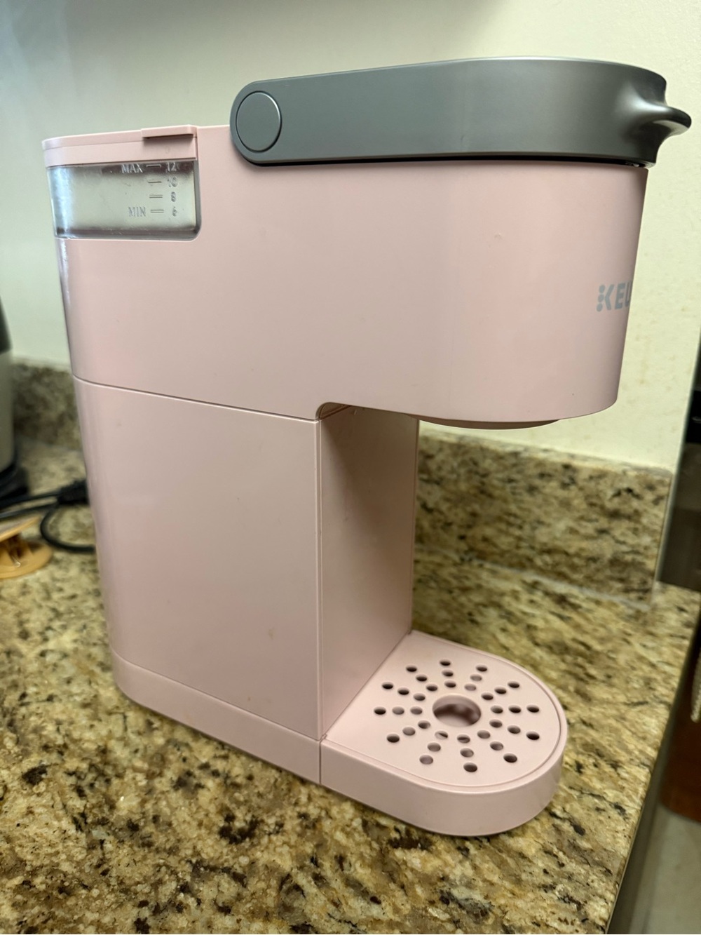 Keurig Compact Single-Serve Coffee Maker in Light Pink and Gray